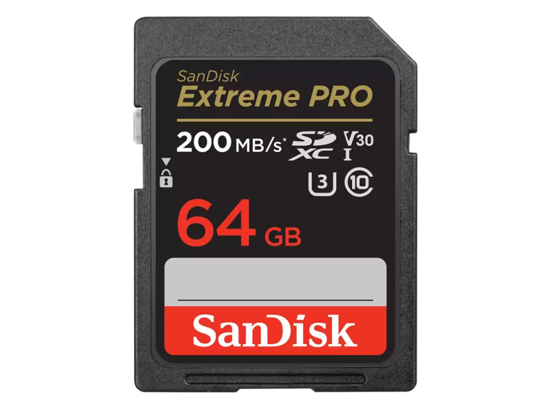 Sandisk 64GB SDXC Extreme PRO 200MB/s A2 C10 V30 UHS-I U3